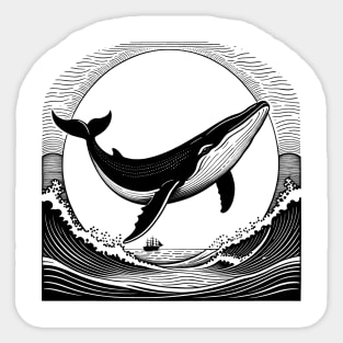 Humpback Whale in the Ocean Sticker